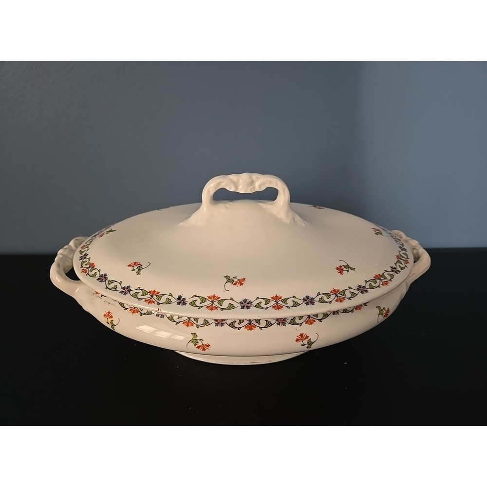 Antique Serving Bowl with Lid John Maddock & Sons Ltd. England Royal Vitreous